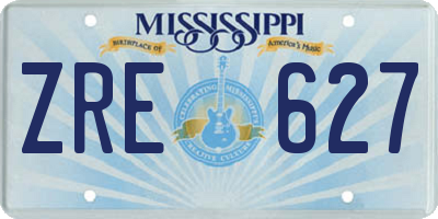 MS license plate ZRE627