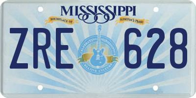 MS license plate ZRE628