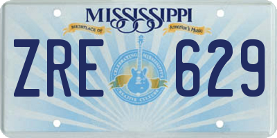 MS license plate ZRE629