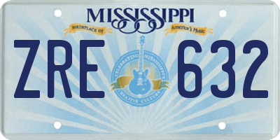 MS license plate ZRE632