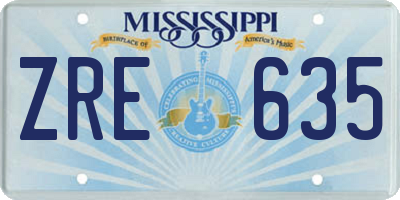 MS license plate ZRE635
