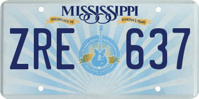 MS license plate ZRE637