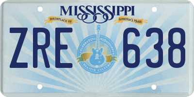 MS license plate ZRE638