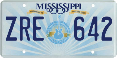 MS license plate ZRE642