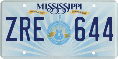 MS license plate ZRE644