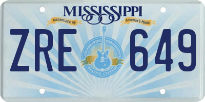 MS license plate ZRE649