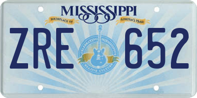 MS license plate ZRE652