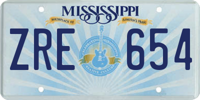 MS license plate ZRE654
