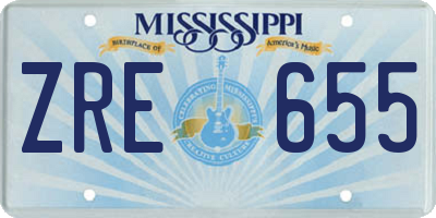 MS license plate ZRE655