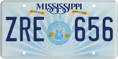 MS license plate ZRE656