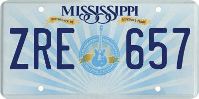 MS license plate ZRE657