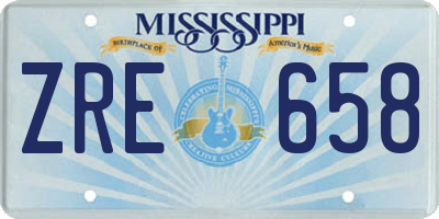 MS license plate ZRE658