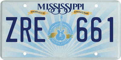 MS license plate ZRE661