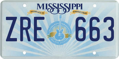 MS license plate ZRE663