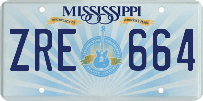 MS license plate ZRE664