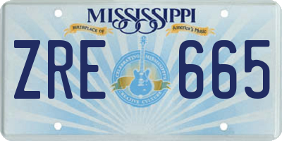 MS license plate ZRE665