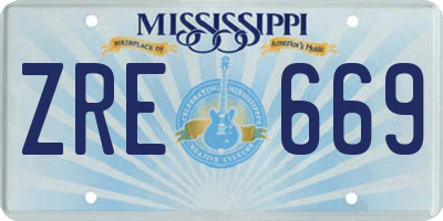 MS license plate ZRE669