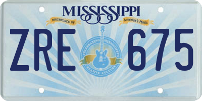 MS license plate ZRE675