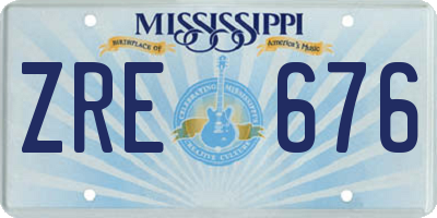 MS license plate ZRE676