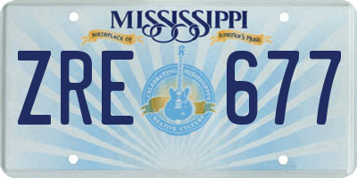 MS license plate ZRE677