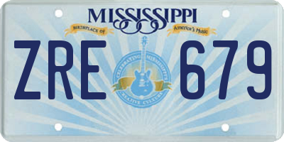 MS license plate ZRE679