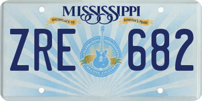 MS license plate ZRE682