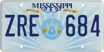 MS license plate ZRE684