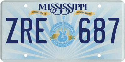 MS license plate ZRE687