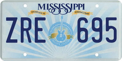MS license plate ZRE695