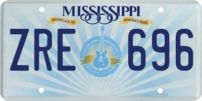 MS license plate ZRE696