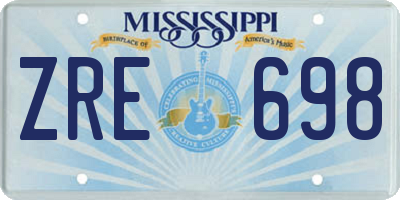 MS license plate ZRE698