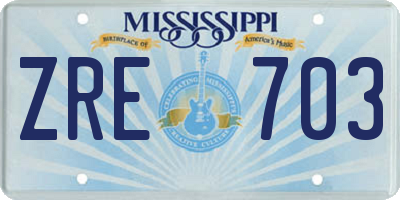 MS license plate ZRE703