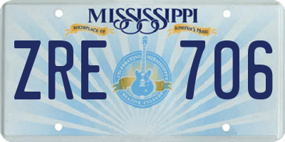 MS license plate ZRE706