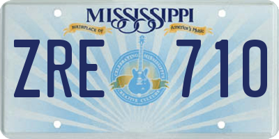 MS license plate ZRE710