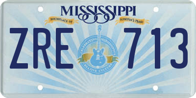 MS license plate ZRE713