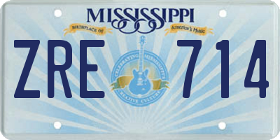 MS license plate ZRE714