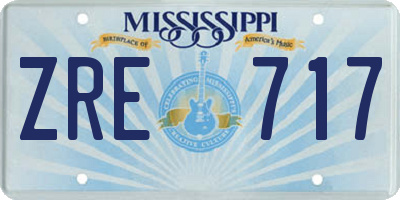 MS license plate ZRE717