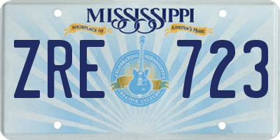 MS license plate ZRE723