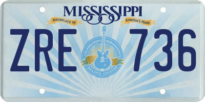 MS license plate ZRE736