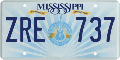 MS license plate ZRE737