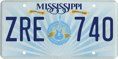MS license plate ZRE740