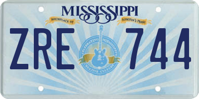 MS license plate ZRE744
