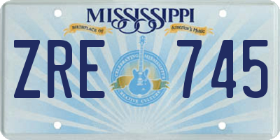 MS license plate ZRE745