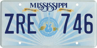MS license plate ZRE746