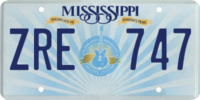 MS license plate ZRE747