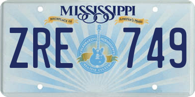 MS license plate ZRE749