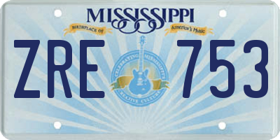MS license plate ZRE753
