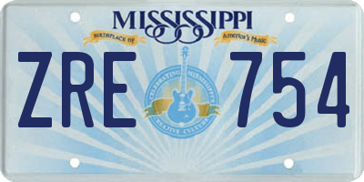 MS license plate ZRE754