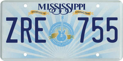 MS license plate ZRE755