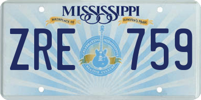 MS license plate ZRE759